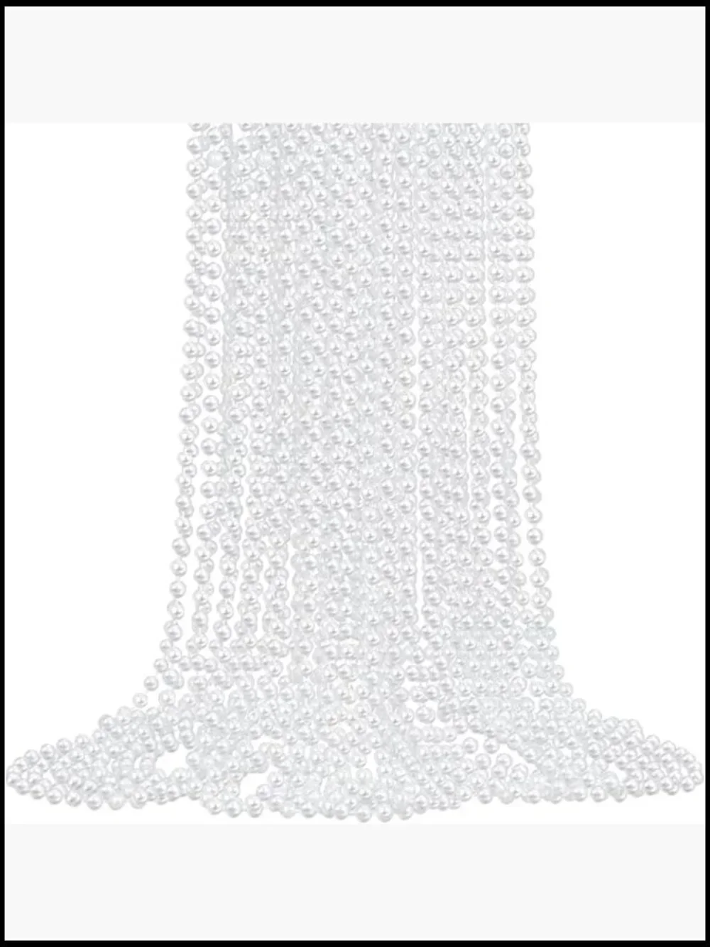 24 Faux Pearl Necklaces 6mm White Beaded Bulk 33 inch Strand Costume Jewelry
